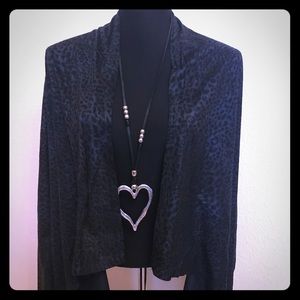 NWT Black & Blue Leopard Soft Sidetail Jacked